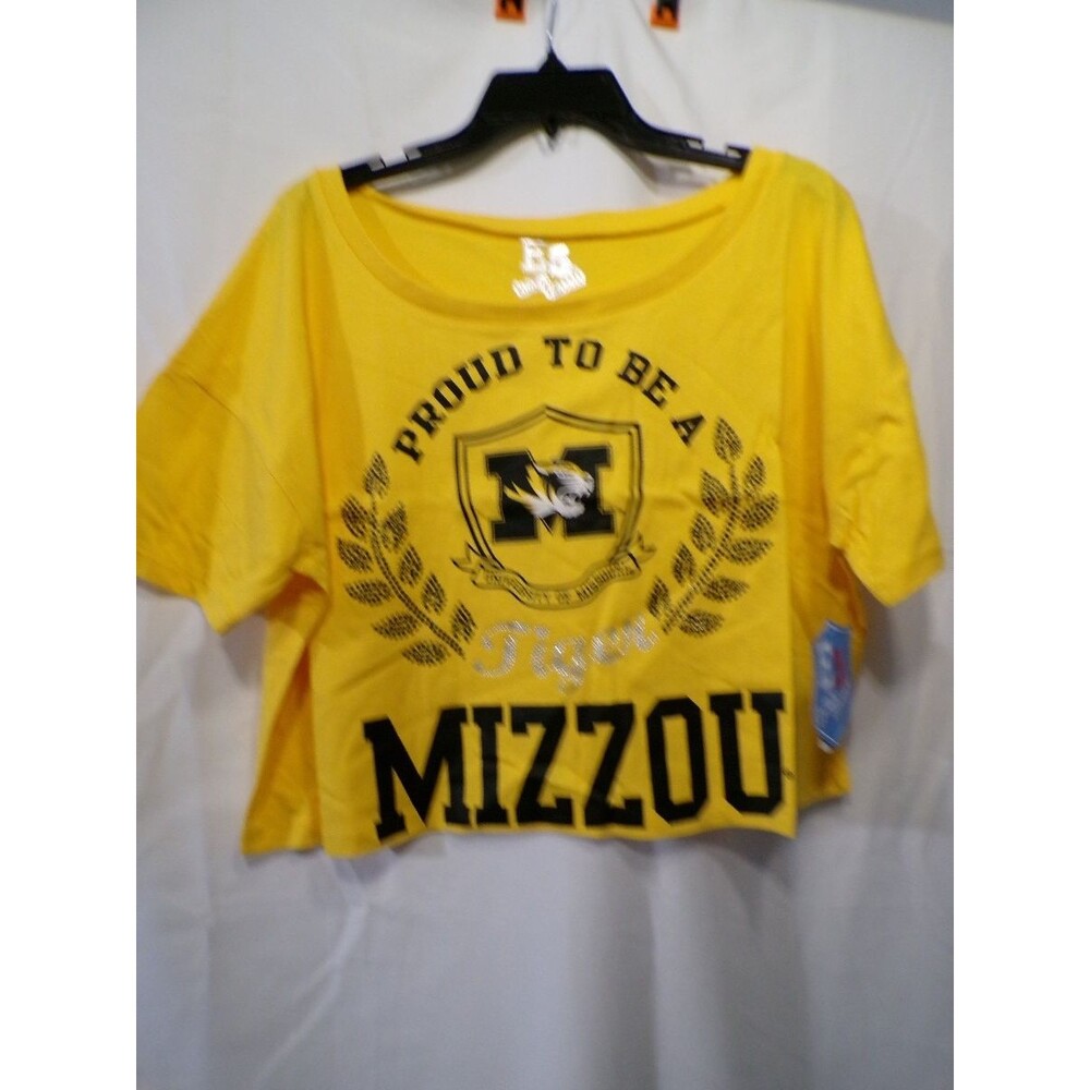 E5 College Classics Women's Mizzou Yellow Cropped T-Shirt XL